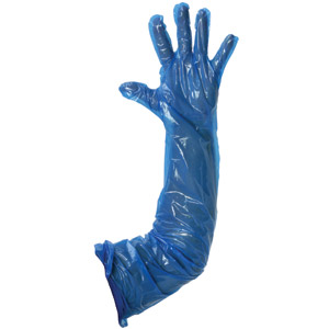 Blue Polythene Gauntlets