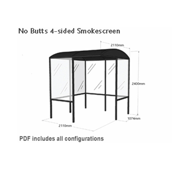 No Butts 4-sided Smokescreen